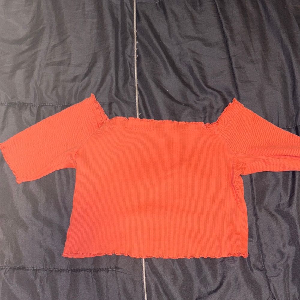 Trendy Off-Shoulder Red Crop Top